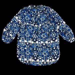Fred David Geometric Blue Blouse